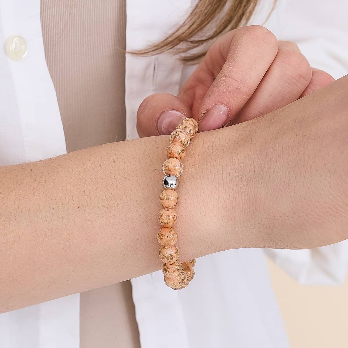 Abricot | Argent sterling .925 | Bracelet Verre Luciole